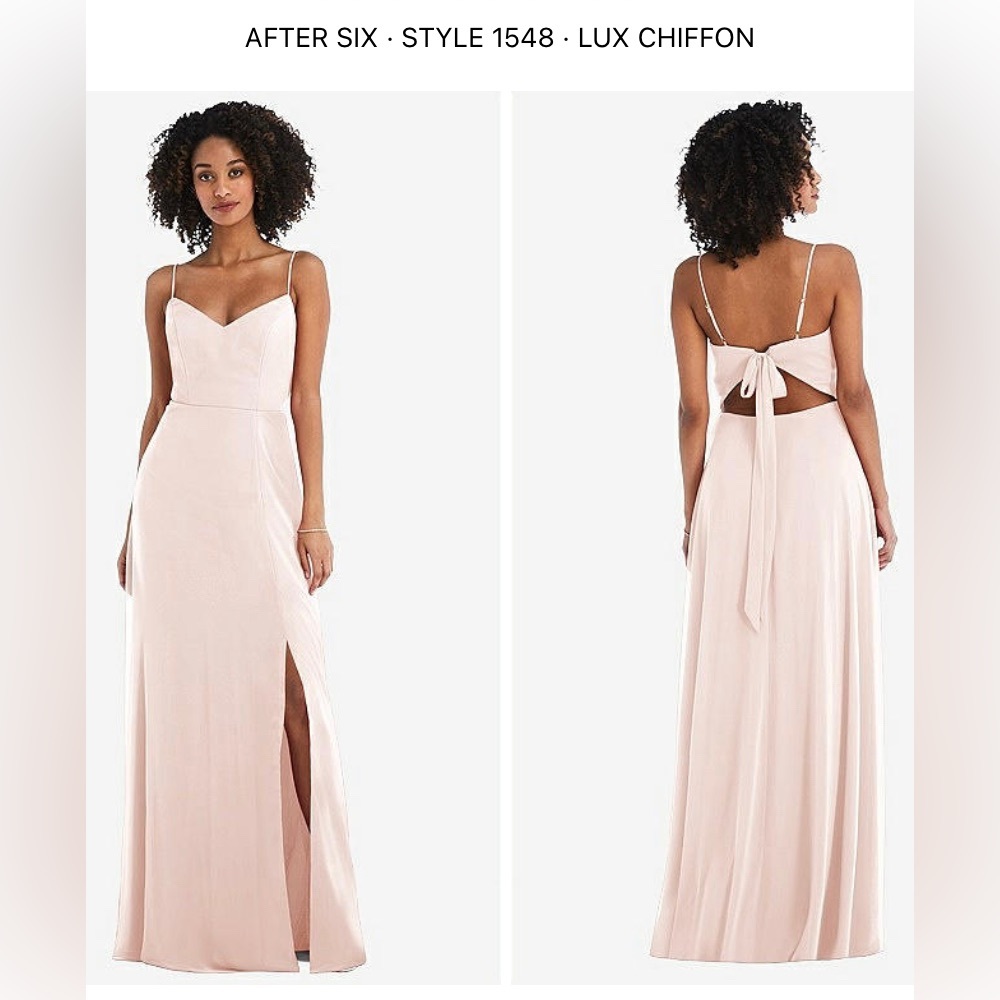 After six blush chiffon maxi dress